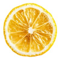 Freshly sliced lemon on a clean transparent background for culinary and decorative uses, lemon slice isolated on transparent background png