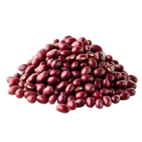 Adzuki red beans in a natural pile on a clean transparent background showcasing their rich color and unique shape, red beans adzuki isolated on transparent background png