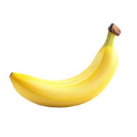Bright yellow banana isolated on a clean transparent background for fresh fruit enjoyment, banana isolated on a transparent background png