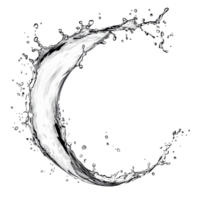 Elegant curve of a water splash captured in high detail, showcasing dynamic motion and intricate liquid formations, Curve water splash isolated Stock Illustration png