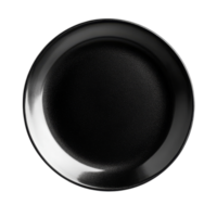A simple black plate isolated on a transparent background showcasing its elegant design and texture, black plate isolated on transparent background png