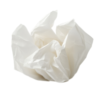 Crumpled transparent tissue paper on a smooth transparent background creating a minimalist visual aesthetic, tissue paper on transparent background png