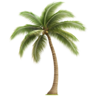 Lone palm tree standing gracefully on a transparent background, showcasing its tropical beauty and elegance, palm tree isolated on transparent background png