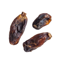 Dried dates displayed on a clean transparent background highlighting their texture and color variations, dried date on transparent background png
