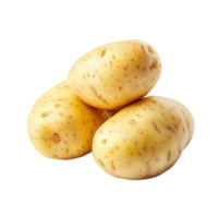 Freshly harvested potatoes displayed on a clean transparent background, showcasing their natural texture and color, Fresh potatoes on transparent background png