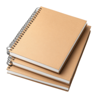 Spiral notebooks stacked on a transparent background ready for writing and notetaking, Spiral Notebooks Isolated on transparent background png