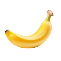 Fresh ripe banana resting on a smooth transparent surface, showcasing its vibrant yellow color and natural curves, fresh banana on transparent backgroundfile png