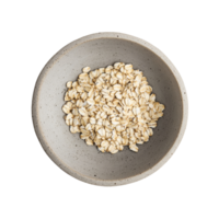 Freshly harvested oats in a ceramic plate on a clean transparent background ready for a nutritious meal or recipe, oats in a plate on transparent background png