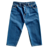 Front view of blank, empty denim jeans displayed on a plain transparent background for design review, Blank empty jeans pants frontside on transparent background png