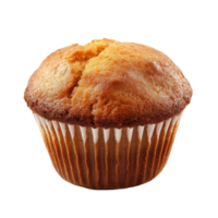 Freshly baked muffin on a transparent background showcasing its goldenbrown top and fluffy texture perfectly isolated, muffin isolated on transparent background png