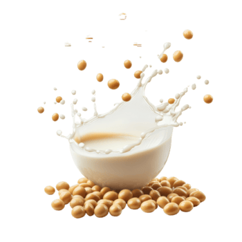 Splash of milk over soybeans on a transparent background creating a fresh and dynamic visual composition, Soybeans with milk splashing isolated png