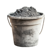 A bucket of cement isolated on a transparent background for construction and home improvement projects, bucket of cement, isolated on transparent background png