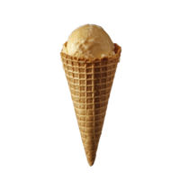 Empty wafer cone ready for ice cream, set against a dark backdrop to highlight its texture and shape, Wafer cone, empty ice cream cone png