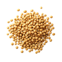 Soybean seeds scattered on a smooth transparent background showcasing natural texture and color, Soybeans seeds on transparent background png