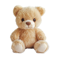 Soft plush teddy bear sitting on a transparent background, perfect for cuddling and decoration at home, Bear plush Teddy bear on transparent background png