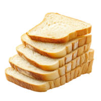 Slices of fresh, soft bread stacked neatly on a transparent background for culinary or baking uses, Sliced bread isolated png