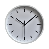 Modern wall clock with minimalist design and clear black markers against a transparent background for stylish decor, Modern Wall Clock Isolated on transparent background png