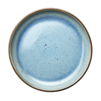 Ceramic round plate in color isolated on a clean transparent background showcasing its smooth surface and elegant design, ceramic round plate isolated on transparent background png