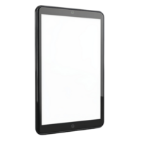 Modern tablet with blank screen isolated on transparent background highlighting design and technology features, human hand holding tablet with blank display screen isolated on transparent background png