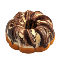Delicious marble cake with a swirl of chocolate and vanilla on a transparent background, marble cake isolated on transparent background png