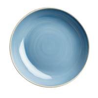 Empty ceramic plate in soft blue color resting on a transparent background ready for culinary presentation or decoration, Empty ceramic plate isolated on transparent background png