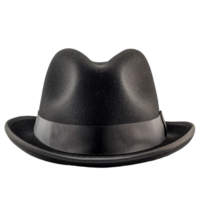 A classic black vintage hat displayed on a pristine transparent background for timeless elegance, Black Vintage hat isolated on transparent background png