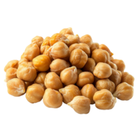 Pile of raw chickpeas isolated on a clean transparent background showcasing their natural texture and earthy color for culinary uses, Chickpeas isolated on transparent background png