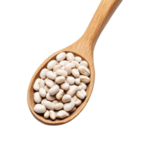 transparent beans in a wooden spoon isolated on a clean transparent background for culinary displays and food recipes, transparent beans in wood spoon isolated on transparent background png