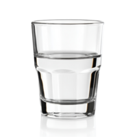 A clear glass of water placed on a transparent background, highlighting its simplicity and purity, glass of water isolated on transparent background png