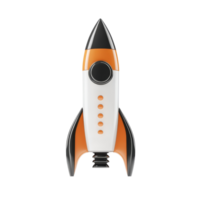 A sleek rocket exemplifying business innovation floating in a cosmic space environment, A rocket going to the moon, Business startup and business growth concept png