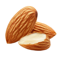 Almond nuts displayed on a transparent background with a beautiful transparent effect for an elegant look, Almond. Nuts isolated on transparent background png