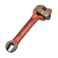 Detailed view of a vintage pipe wrench isolated on a transparent background showcasing its classic design and functionality, Pipe wrench isolated png