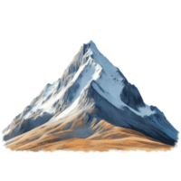 A majestic mountain stands in isolation against a bright transparent background showcasing its rugged peaks and slopes, Mountain isolated on transparent background png