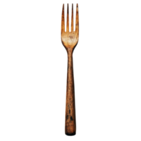 Wooden fork displayed on a clean transparent background emphasizing its natural texture and rustic charm, Wooden fork on transparent backgroundfile png