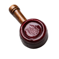A closeup view of an elegantly crafted wax seal on a transparent background, showcasing intricate details and rich color, Wax seal isolated png