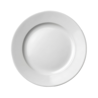 Minimalist top view of a transparent plate on a simple transparent background showcasing elegance in dining presentation, top view of transparent plate on transparent background png