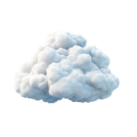 Rendered cloud icon floating on a transparent background showcasing a transparentlike appearance, 3D Rendered Cloud Icon isolated on transparent background png