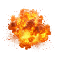 Large fire explosion isolated on a transparent background showcasing intense flames and smoke dynamics, big fire explosion isolated on transparent background png