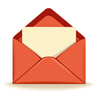 An open red envelope revealing a blank piece of paper ready for a heartfelt message or important note, Open Envelope Stock Illustration png