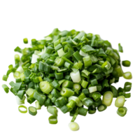 Chopped green onions arranged neatly on a transparent background showcasing fresh herbs ideal for culinary use, chopped green onions on transparent background png