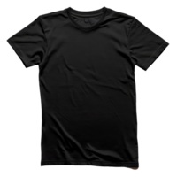Plain black tshirts displayed against a clean transparent background for versatile fashion use, Blank black tshirts transparent background. Black tshirt transparent background png