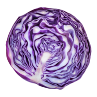 Sliced purple cabbage showcasing vibrant color and texture on a transparent background for culinary use and presentation, slice purple cabbage isolated on transparent background png