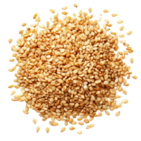 A closeup view of sesame seeds scattered on a transparent background highlighting their natural texture and color, Sesame seeds isolated on transparent background png