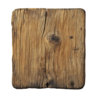 Old solid wooden board with natural grain texture isolated on a transparent background for design or craft use, old solid wooden board isolated on transparent background png