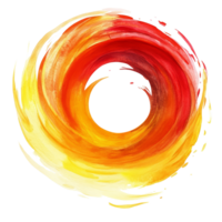 Vibrant red and yellow watercolor swirl illustration against a clean transparent background creating a dynamic abstract effect, Red and Yellow Watercolor Swirl Illustration on transparent background png