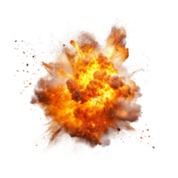 Dynamic explosion of fire and smoke against a transparent background captured in a dramatic burst of energy and movement, explosion of fire on a transparent background png