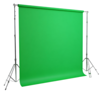 Green screen setup on a transparent background for creative production and photography projects, Green screen isolated on transparent background Chroma key png