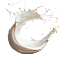 Elegant curve of a milk splash captured in motion against a neutral background, showcasing fluid dynamics and texture details, Curve milk splash isolated Stock Photo png