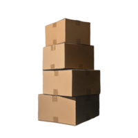 Stack of cardboard boxes positioned in a minimalist room, showcasing shadows and light during the late afternoon, stack of boxes png