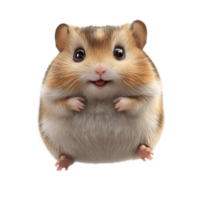 Cute and fluffy kawai hamster playfully jumping against a transparent background, kawai hamster 3d isolated on transparent background png
